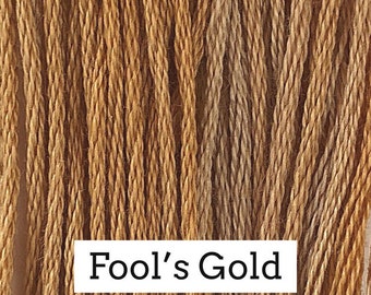 Classic Colorworks, Fool's Gold, CCT-081, 5 YARD Skein, Hand Dyed Cotton, Embroidery Floss, Counted Cross Stitch, Hand Embroidery Thread