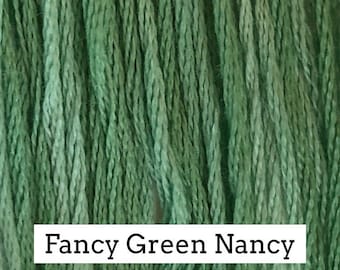 Classic Colorworks, Fancy Green Nancy, CCT-117, 5 YARD Skein, Hand Dyed Cotton, Embroidery Floss, Counted Cross Stitch, Hand Embroidery