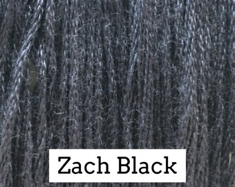 Classic Colorworks, Zack Black, CCT-110, 5 YARD Skein, Hand Dyed Cotton, Embroidery Floss, Counted Cross Stitch, Embroidery Thread