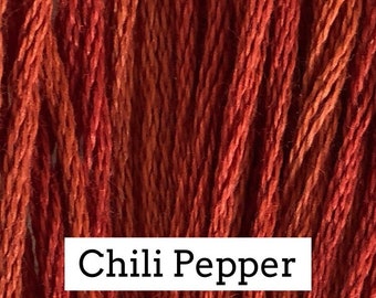 Classic Colorworks, Chili Pepper, CCT-167, 5 YARD Skein, Hand Dyed Cotton, Embroidery Floss, Counted Cross Stitch,Hand Embroidery Thread