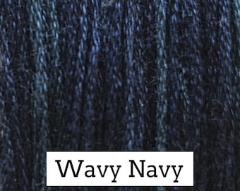 Classic Colorworks, Wavy Navy, CCT-075, 5 YARD Skein, Hand Dyed Cotton, Embroidery Floss, Counted Cross Stitch, Embroidery Thread