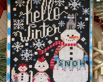 Counted Cross Stitch Pattern, Hello Winter, Snowmen, Winter Decor, Snowflakes, Stitching with the Housewives, PATTERN ONLY