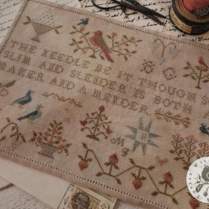 Counted Cross Stitch Pattern, The Maker & Mender, Sampler, Sampler Motifs, John Taylor 1634, Brenda Gervais, PATTERN ONLY
