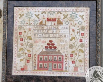 PRE-Order, Counted Cross Stitch Pattern, With Needle & Thread, Stitcher's Tools, Tomato Pincushion, Brenda Gervais, PATTERN ONLY