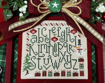 Counted Cross Stitch Pattern, Christmas Alphabet, Christmas Decor, Christmas Ornament, Primrose Cottage, PATTERN ONLY