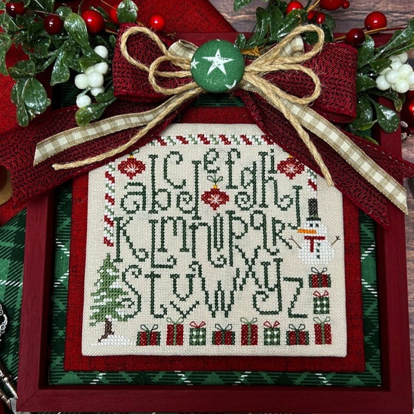 Counted Cross Stitch Pattern, Christmas Alphabet, Christmas Decor, Christmas Ornament, Primrose Cottage, PATTERN ONLY