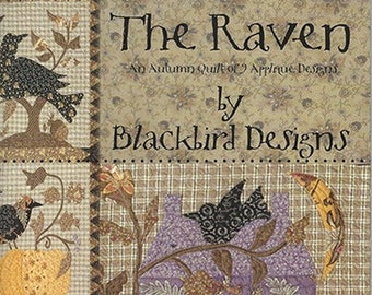 Quilt Book, The Raven, Applique Quilt, Edgar Allen Poe, Blackbirds, Pumpkins, Fall Quilt, Autumn Decor, Softcover Book, Blackbird Designs