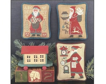 Counted Cross Stitch, Santas Revisited VIII, Ornaments, Santas, Christmas, Clock, Alphabet Blocks, The Prairie Schooler,  PATTERN ONLY