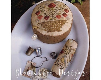 Counted Cross Stitch Pattern, Sweet Summer, Come Again, Pincushion, Summer Decor, Strawberries, Blackbird Designs, PATTERN ONLY