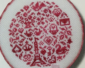 Counted Cross Stitch Pattern, Love in the Round, Sweet Nothings, Valentine's Day, Pillow Ornament, Bowl Filler, JBW Designs, PATTERN ONLY