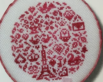 Counted Cross Stitch Pattern, Love in the Round, Sweet Nothings, Valentine's Day, Pillow Ornament, Bowl Filler, JBW Designs, PATTERN ONLY