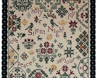 Counted Cross Stitch Pattern, Simple Gifts, Silent Night, Christmas Decor, Inspirational, Jesus Birth, Praiseworthy Stitches, PATTERN ONLY