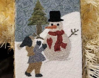 Punch Needle Pattern, Winter Memories, Snowman, Winter Decor, Snow Day, Winter Scene, Holiday Decor, Sew Cherished, PATTERN ONLY
