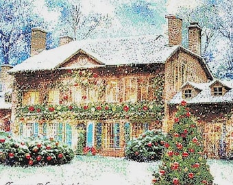 Counted Cross Stitch Pattern, A Woodlawn Plantation Christmas, Winter Scene, Christmas Decor, Ronnie Rowe Designs, PATTERN ONLY