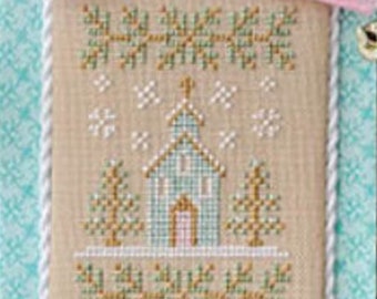 Counted Cross Stitch, Christmas Church, Pastel Collection, Christmas Decor, Christmas Ornaments, Country Cottage Needleworks, PATTERNS ONLY