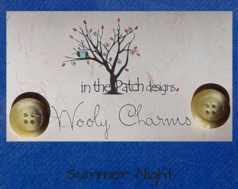 Wool, Summer Night, Wooly Charms, Felted Wool, Wool Charm Packs, Overdyed Wool, Wool Applique, Herringbone Wool, In the Patch Designs