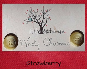 Wool, Strawberry, Wooly Charms, Felted Wool, Wool Charm Packs, Overdyed Wool, Wool Applique, Herringbone Wool, In the Patch Designs