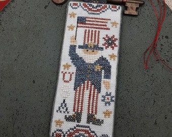 Counted Cross Stitch Pattern, Uncle Sam, Patriotic Decor, Americana, Primitive Decor, Nan Lewis, Threadwork Primitives, PATTERN ONLY