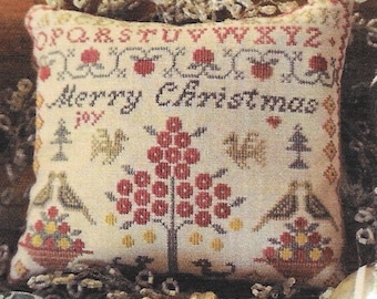 Cross Stitch Pattern, A Merry Christmas Sampler, Cross Stitch Sampler, Christmas Decor, Ornament, Primitive Decor, La-D-Da, PATTERN ONLY