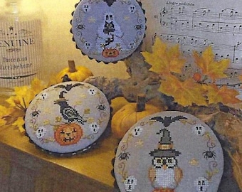 Counted Cross Stitch Pattern, Decori tris Halloween, Pillow Ornaments, Bowl Fillers, Serenita di Campagna, PATTERN ONLY