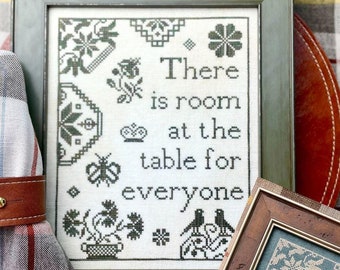 Counted Cross Stitch Pattern, There is Room, Quaker Motifs, Crows, Flower Motifs, Home Decor, The Proper Stitcher, PATTERN ONLY