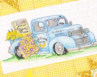 Embroidery Pattern, Daffodil Parade, Spring Decor, Summer Decor, Daffodils, Pick Up, Cottage Decor, Crabapple Hill Studio, PATTERN ONLY