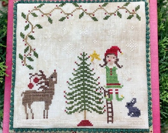 Counted Cross Stitch, Holly's Helpers, Christmas Decor, Deer, Rabbit, Evergreen, Annie Turner, The Proper Stitcher, PATTERN ONLY