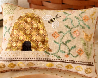 Counted Cross Stitch Pattern, Honey Faire, Country Rustic, Flower Motifs, Spring Decor, October House, PATTERN ONLY