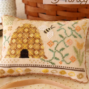 Counted Cross Stitch Pattern, Honey Faire, Country Rustic, Flower Motifs, Spring Decor, October House, PATTERN ONLY