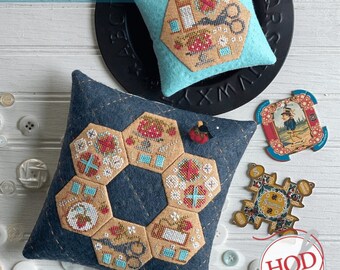 Cross Stitch Pattern, A Vintage Stitch, Hexies, Sewing Decor, Farmhouse Country, Hands On Design, PATTERN ONLY