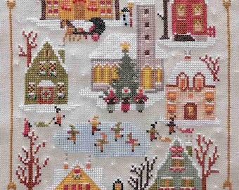 Counted Cross Stitch Pattern, The Day Before Christmas, Christmas Decor, Winter Decor, Country Scene, Twin Peak Primitives, PATTERN ONLY