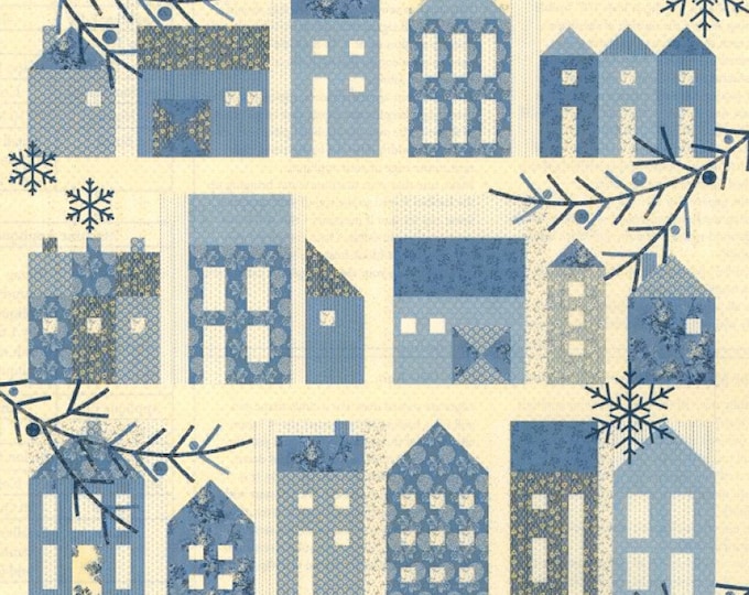 Quilt Pattern Winter Village Floral Quilt Houses Quilt Applique