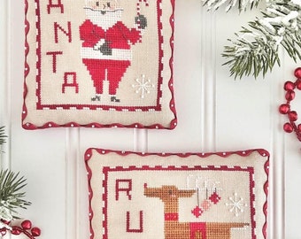 Counted Cross Stitch Pattern, Delivering Holiday Cheer, Christmas Decor, Holiday Decor, Santa, Rudolph, Luminous Fiber Arts, PATTERN ONLY