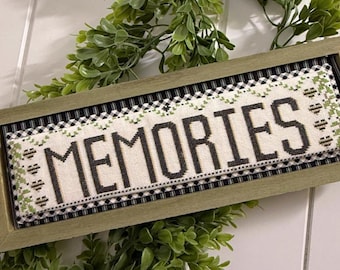 Counted Cross Stitch Pattern, Memories, Word Swap, Home Decor, Word Play, Hearts, Stitching with the Housewives, PATTERN ONLY