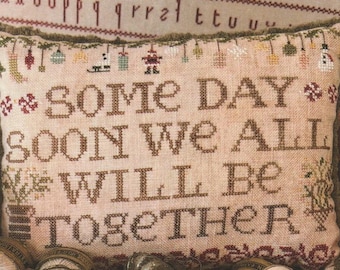 Counted Cross Stitch Pattern, Some Day Soon, Pillow Ornament, Bowl Filler, Christmas Motifs, Flowers, Shakespeare's Peddler, PATTERN ONLY