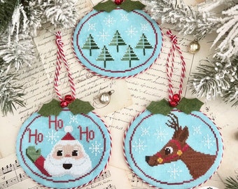 Counted Cross Stitch Pattern, Wintergreen Christmas, Bowl Fillers, Christmas Pillow Ornaments, Luminous Fiber Arts, PATTERN ONLY
