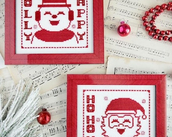Counted Cross Stitch Pattern, A Vintage Little Christmas, Monochromatic, Christmas Decor, Luminous Fiber Arts, PATTERN ONLY