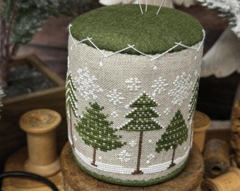 Counted Cross Stitch Pattern, Winter Forest, Winter Drum, Winter Decor, Primrose Cottage Stitches, PATTERN ONLY