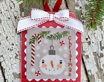 PRE-Order, Counted Cross Stitch Pattern, Frosty Bulb, Christmas Decor, Snowman, Teresa Kogut, PATTERN ONLY