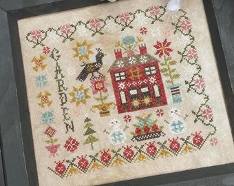 Counted Cross Stitch Pattern, Winter Garden at Cranberry Manor, Motifs, Snowmen, Pansy Patch Quilts and Stitchery, PATTERN ONLY