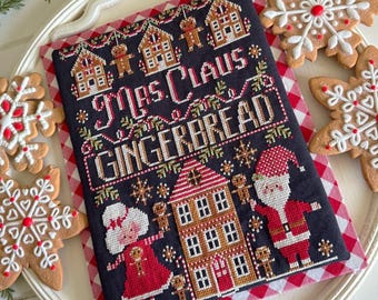 Cross Stitch Pattern, Mrs. Claus Gingerbread, Christmas Decor, Santa, Cookies, Houses, Stitching with the Housewives, PATTERN ONLY