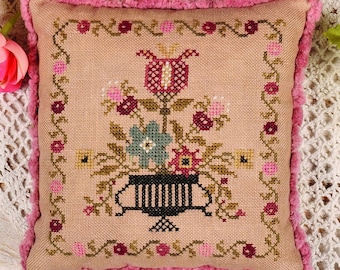 Counted Cross Stitch Pattern, Budding Bouquet-Summer, Pillow Ornaments, Bowl Fillers, Motifs, Jeannette Douglas, PATTERN ONLY