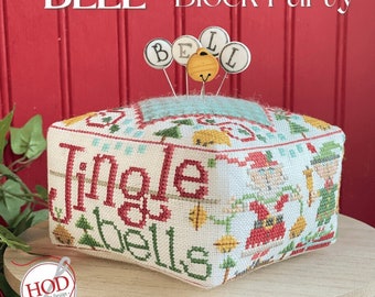 Cross Stitch Pattern, Bell, Block Party, Pin Pack, Christmas Decor, Elves, Jingle Bells, Trees, Hands on Design, PATTERN ONLY