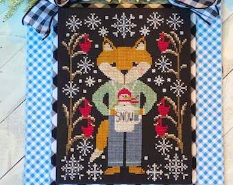 Counted Cross Stitch Pattern, Floyd & Flurry, Fox, Cardinals, Snowman, Winter Decor, Stitching with the Housewives, PATTERN ONLY