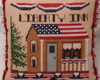 Counted Cross Stitch Pattern, Liberty Inn, Patrotic, Cottage, Americana Decor, Carolyn Robbins, KiraLyns Needlearts. PATTERN ONLY