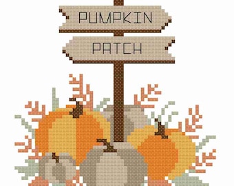 Counted Cross Stitch Pattern, Fall Pumpkin Patch, Pillow Ornaments, Bowl Fillers, Autumn Decor, Pumpkins, Anabella's, PATTERN ONLY