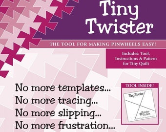 Quilt Ruler, Tiny Twister, Pinwheel Ruler, Acrylic Ruler, Charm Pack Ruler, Pinwheels, Twister Sisters, Clear Acrylic Ruler, Non Skid Ruler