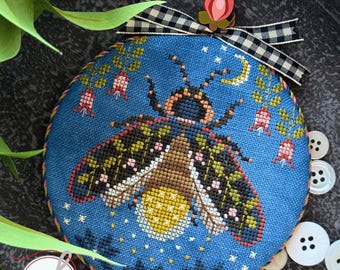 PRE-Order, Counted Cross Stitch Pattern, Night Light, Spring Decor, Lightning Bug, Hands On Design, PATTERN ONLY