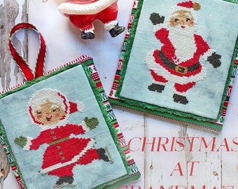 Counted Cross Stitch Pattern, Christmas at Grandma's 3, Christmas Ornaments, Santa, Mrs. Claus, Skates, Little Robin Designs, PATTERN ONLY