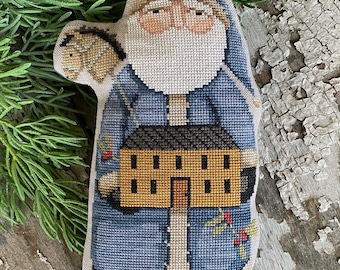 PRE-Order, Counted Cross Stitch Pattern, Blue Coat Santa, Christmas Decor, Santa Claus, Teresa Kogut, PATTERN ONLY